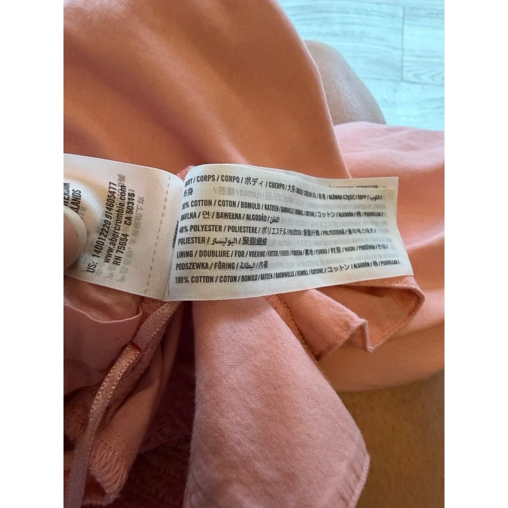 Abercrombie & Fitch Pink Puff Sleeve Ruched Crop Blouse Bella Swan Size XS